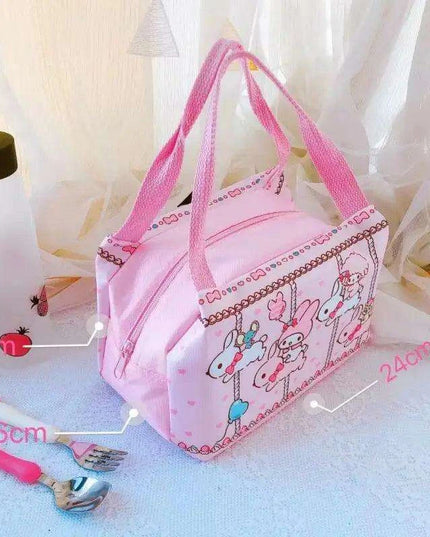 Sanrio Character Cozy Lunch Bag - Cute Insulated Tote Featuring Keroppi, My Melody & Badtz Maru for School and Office
