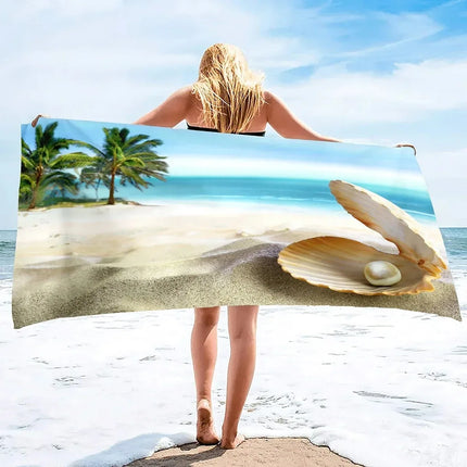 A20MaoX Nautical Print Quick Dry Beach Towel for Outdoor Use