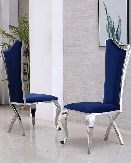 Luxurious Italian Dining Chairs Set of 2 with Stainless Steel Legs and Customized Style