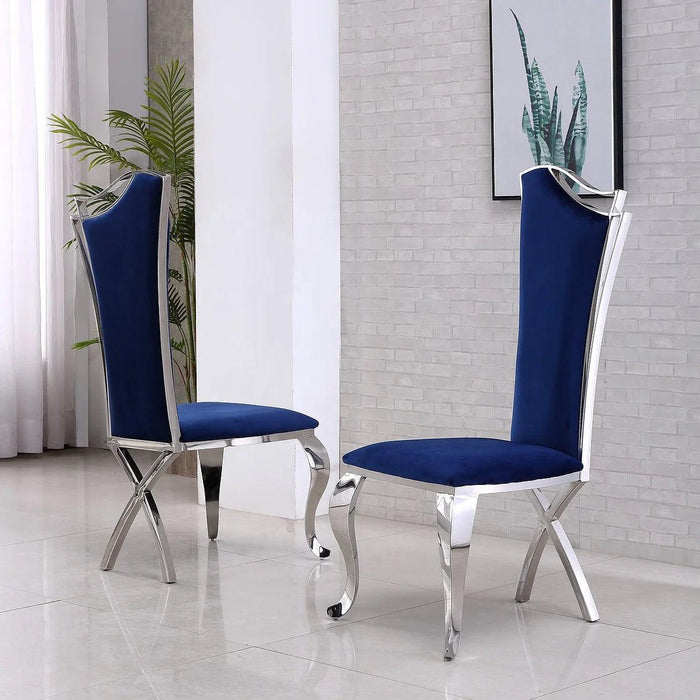 Luxurious Italian Dining Chairs Set of 2 with Stainless Steel Legs and Customized Style