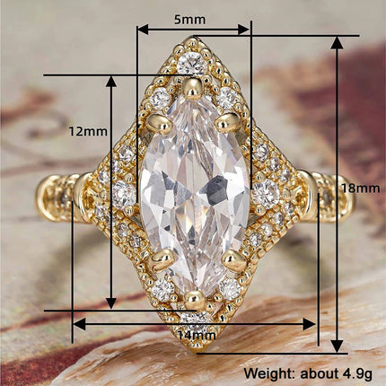 Huitan Sparkling Cubic Zirconia Engagement Ring - Elegant Wedding Jewe