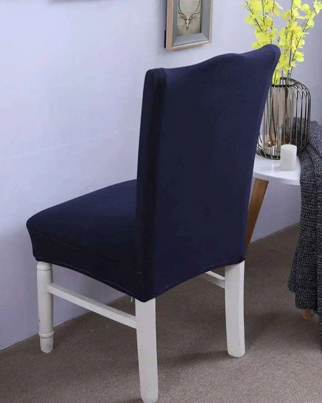Elegant Nordic Dark Blue Stretch Chair Cover - Premium Spandex/Polyester for Events and Banquets