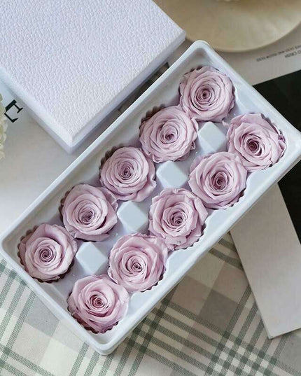 Eternal Blooms: Luxurious 10-Piece Preserved Rose Heads Collection