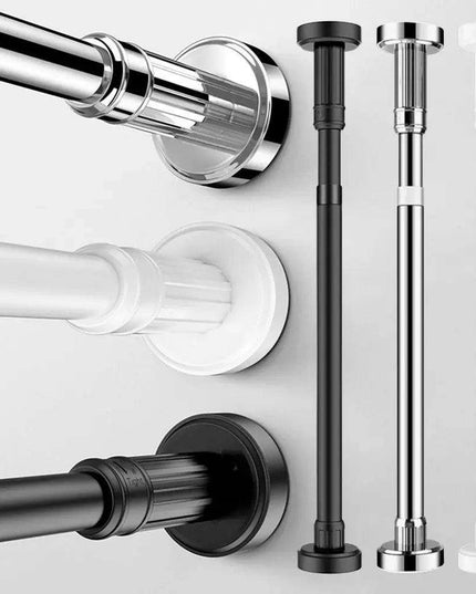 Sleek Adjustable Stainless Steel Curtain Rod - Expandable 35-80cm Home Hanging Solution
