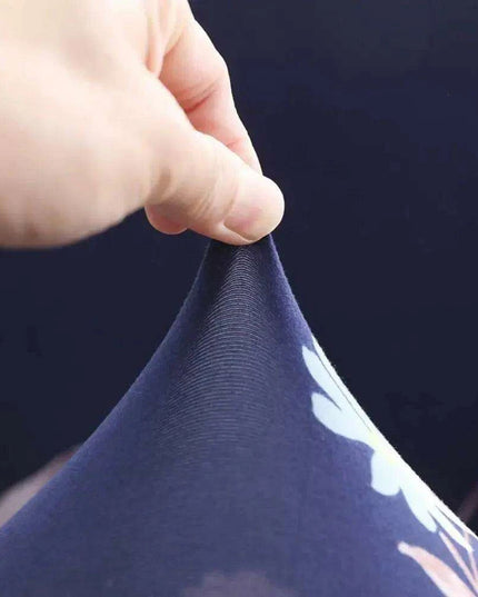 Chic Dark Blue Floral Slipcover for Nordic-Inspired Chairs