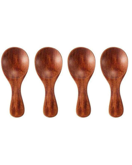 Set of 4 Eco-Friendly Mini Wooden Spoons for Spices and Sugar
