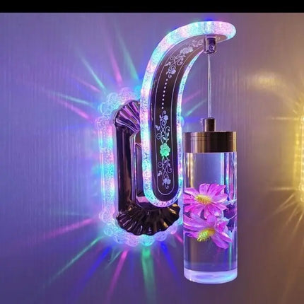 Trendy Acrylic Wall Lamp, Elegant Floral Design Sconce for Bedroom, Ha