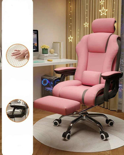 Pink Gaming Throne with Rolling Massage - Elevate Your Workspace!