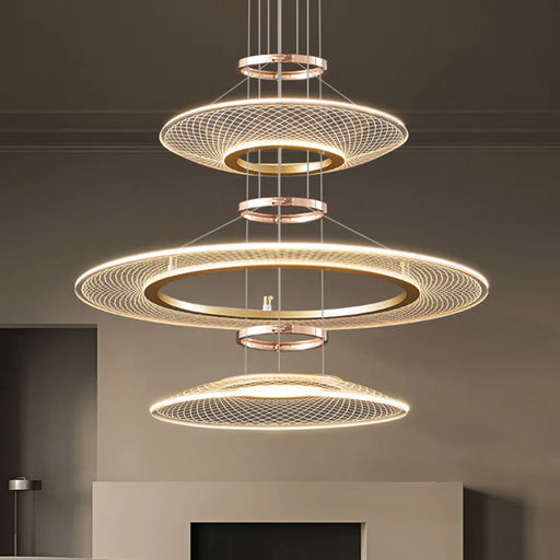 Luxury LED Pendant Chandelier with Adjustable Lengths - Elegant Lighting Fixture for Various Spaces