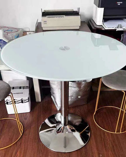 Chic Space-Saving Tempered Glass Dining Table Set for Modern Living