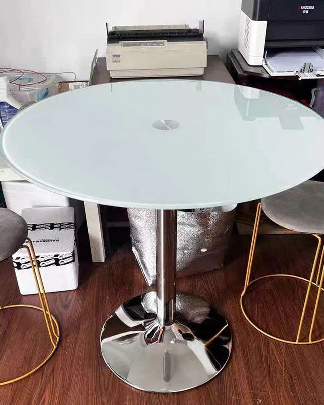 Chic Space-Saving Tempered Glass Dining Table Set for Modern Living