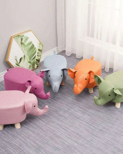 Charming Cartoon Animal Wooden Stool for Kids - Fun and Portable Shoe Changing Seat