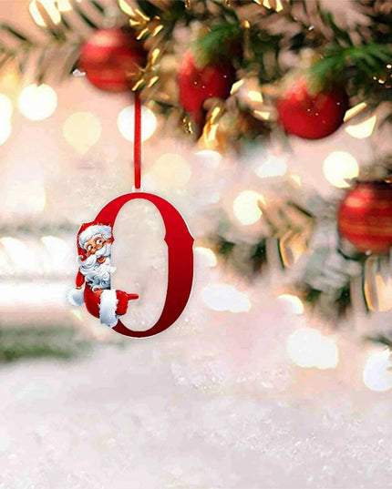 Personalized Santa Hat Alphabet Ornaments for Holiday Tree Decoration