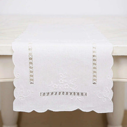 Timeless Vintage Linen Dining Ensemble with Exquisite Embroidery