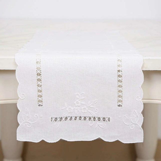 Timeless Vintage Linen Dining Ensemble with Exquisite Embroidery