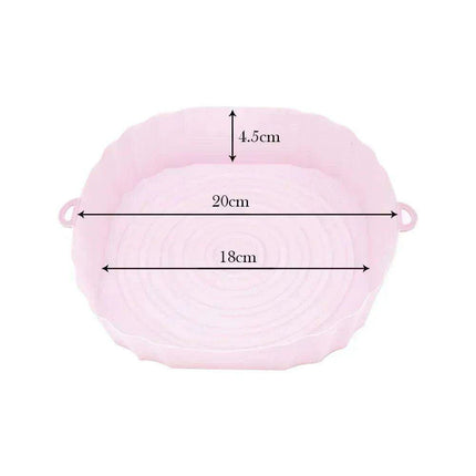 Sustainable 18CM Silicone Air Fryer Tray - Reusable Basket for Health-Conscious Cooking