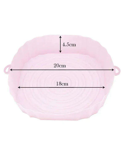 Sustainable 18CM Silicone Air Fryer Tray - Reusable Basket for Health-Conscious Cooking