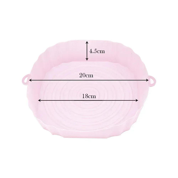 Sustainable 18CM Silicone Air Fryer Tray - Reusable Basket for Health-Conscious Cooking