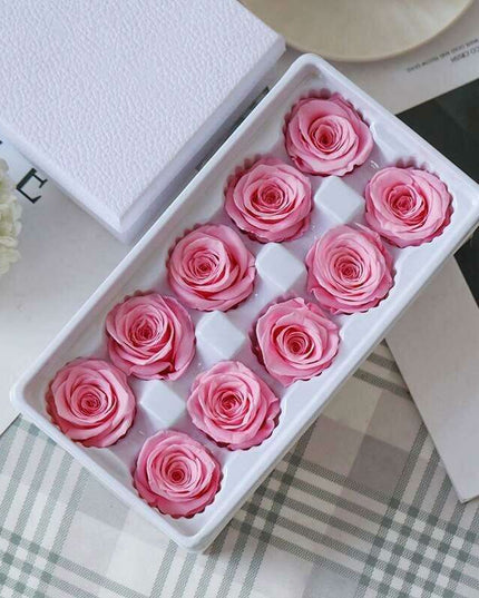 Eternal Blooms: Luxurious 10-Piece Preserved Rose Heads Collection
