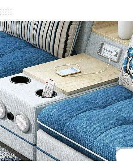 Innovative Bluetooth U-Shaped Convertible Sofa Bed with Integrated Sound System - Customize Your Ideal Hue!