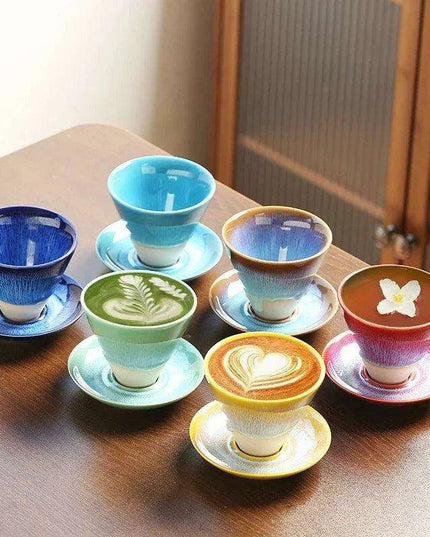 Artisan Floral-Inspired Japanese Ceramic Tea and Coffee Set