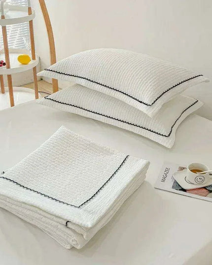 Elegant French-Style Summer Quilt Set with Bubble Yarn - Skin-Friendly