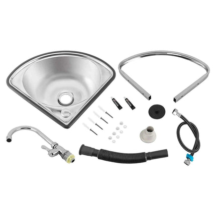 Versatile Triangular Stainless Steel Hand Wash Basin Kit for Modern Spaces