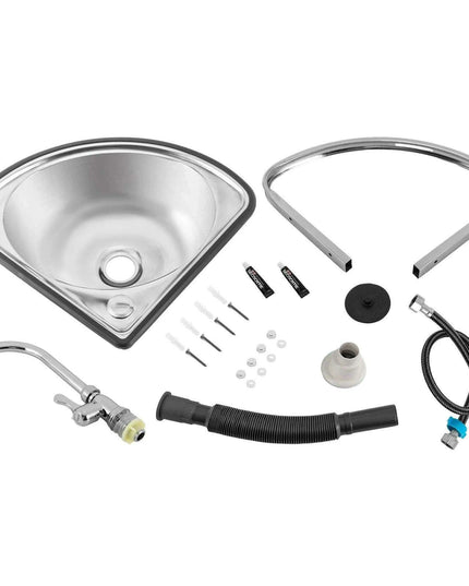 Versatile Triangular Stainless Steel Hand Wash Basin Kit for Modern Spaces