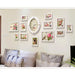 Elegant European Style White Wall Decor Set with Clock and Photo Frames - Timeless European Charm Wall Gallery