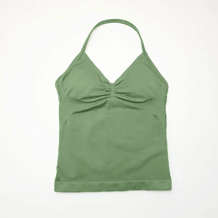 NCLAGEN Women's Longline Strappy Yoga Vest with Open Back for Fitness