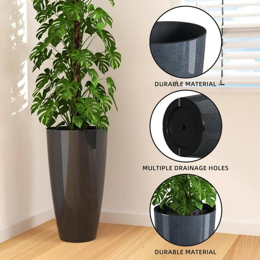 Elegant Set of 2 Tall Outdoor Planters - 21 Inch