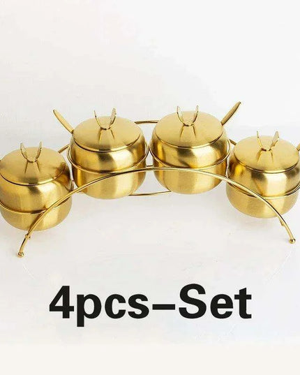 Sleek Stainless Steel Spice Organizer Set for a Contemporary Kitchen