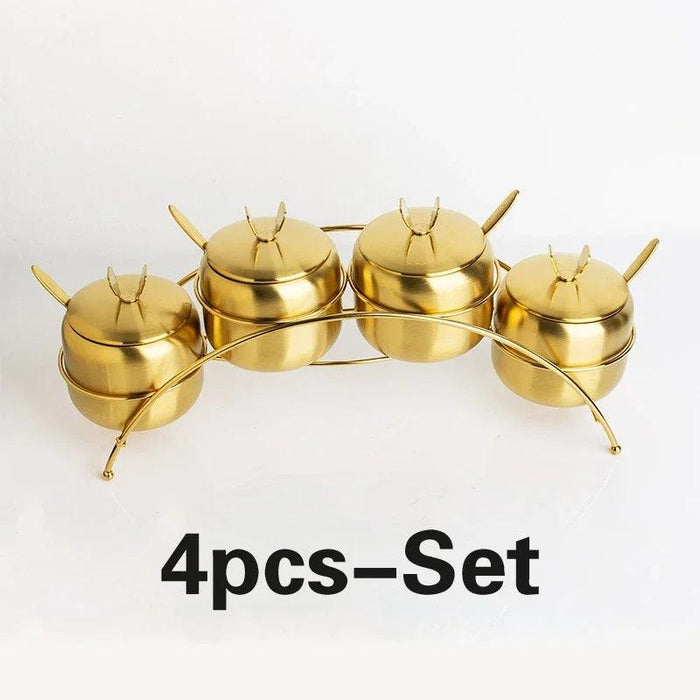 Sleek Stainless Steel Spice Organizer Set for a Contemporary Kitchen