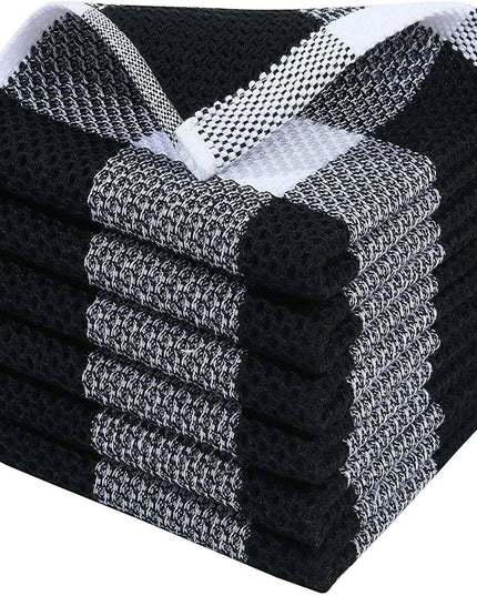 Luxurious Honeycomb Cotton Hand Towels - 2-Pack Absorbent Kitchen Essentials