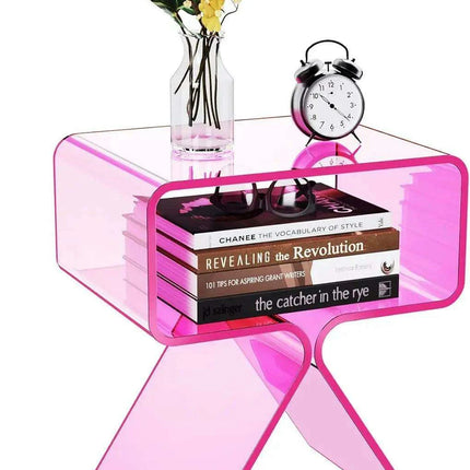 Sleek Black Acrylic Nightstand - Modern Design for Elegant Home Decor