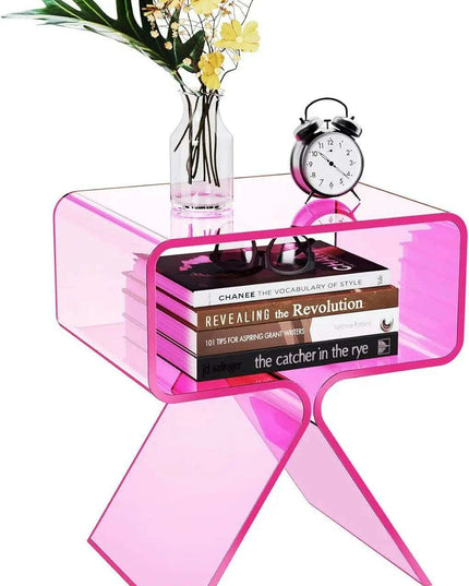 Sleek Black Acrylic Nightstand - Modern Design for Elegant Home Decor