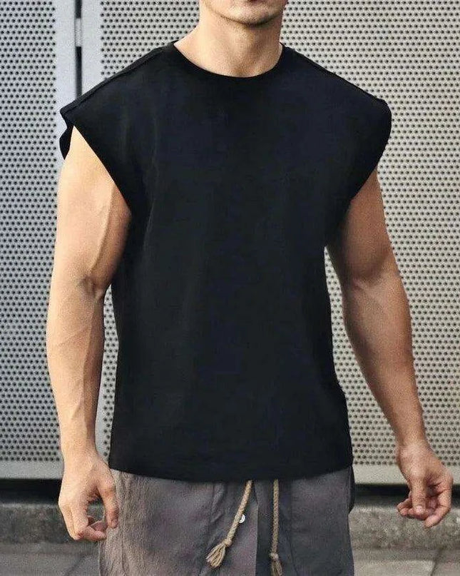 Men's Sleeveless Cotton Summer Vest - Gym Muscle Fitness Tank Top