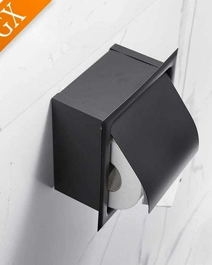 Modern Matte Black Wall-Mounted Toilet Paper Holder for Chic Bathrooms