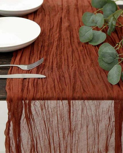 Charming Rustic Cotton Cheesecloth Table Runner Collection - Set of 10