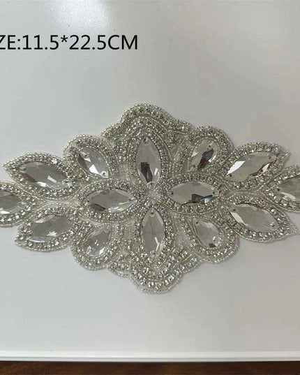 Glimmering Silver Rhinestone Floral Applique: Elegant Fashion Upgrade Accessory