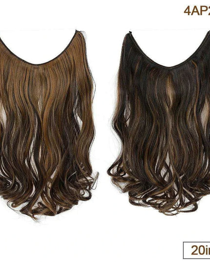 20-Inch Versatile Adjustable Invisible Wire Hair Extensions - Curly and Sleek Options