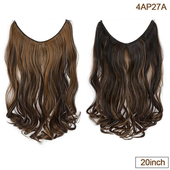 20-Inch Versatile Adjustable Invisible Wire Hair Extensions - Curly and Sleek Options