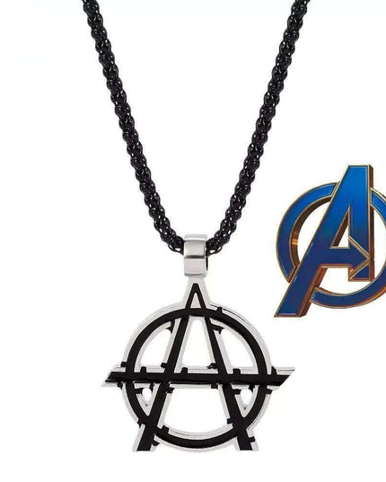 Avengers Anarchy Emblem Necklace - Striking Black Statement Piece for Men