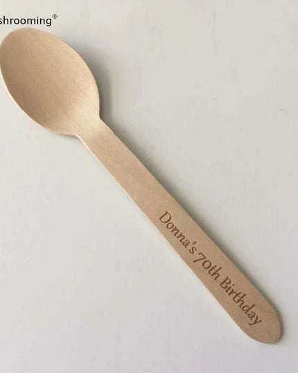 Customized 50-Piece Engraved Birch Wood Spoon Set for Special Occasions