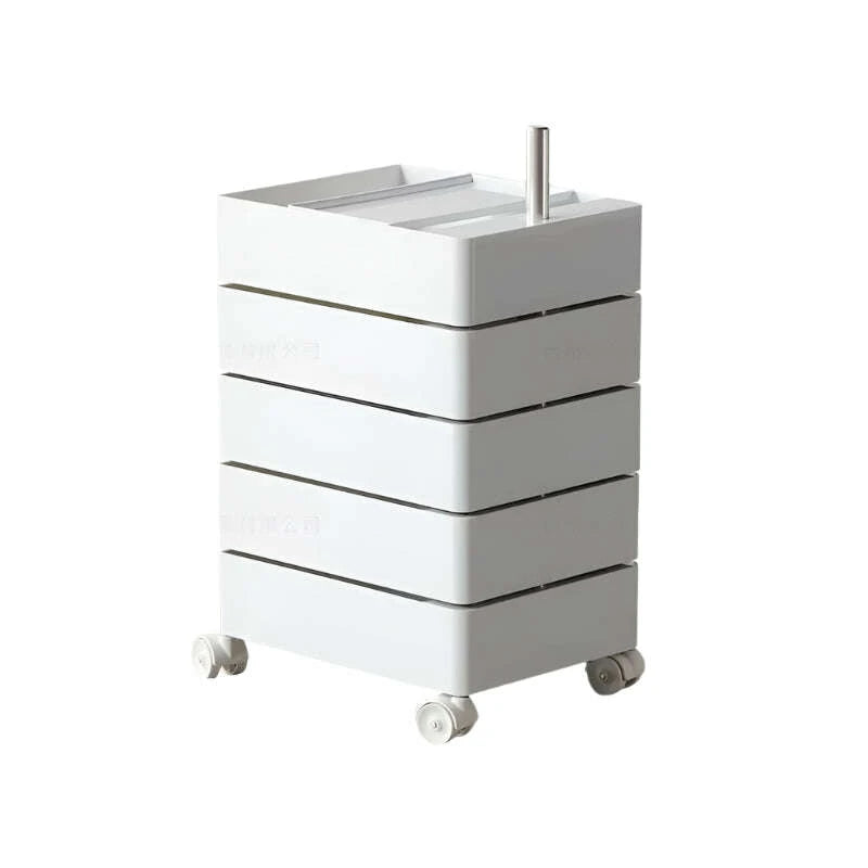 360-Degree Rotating Multi-Layer Storage Organizer - Stylish Movable Cabinet for Magazines and Cosmetics