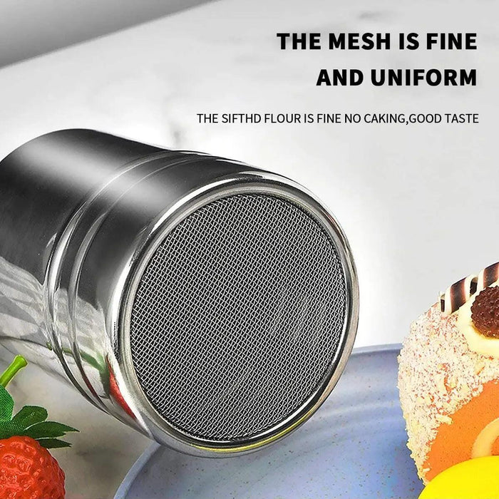 Elegant Stainless Steel Powder Dispenser for Culinary Enthusiasts