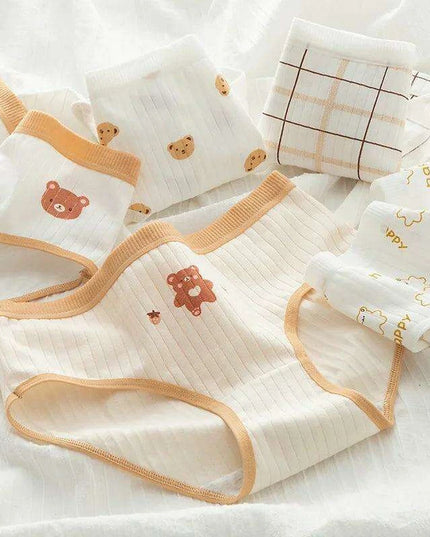 Luxe Lace Cotton Briefs Set - 5-Pack Women's Breathable Underwear in M-2XL Sizes