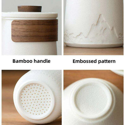 Travel-Friendly Ceramic Tea Brewing Set for Tea Aficionados