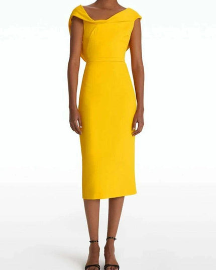 Customizable High Waist Summer Evening Dress with Stylish Back Split and Elegant Collar