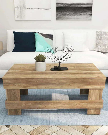 Rustic Reclaimed Wood Coffee Table for Farmhouse Living